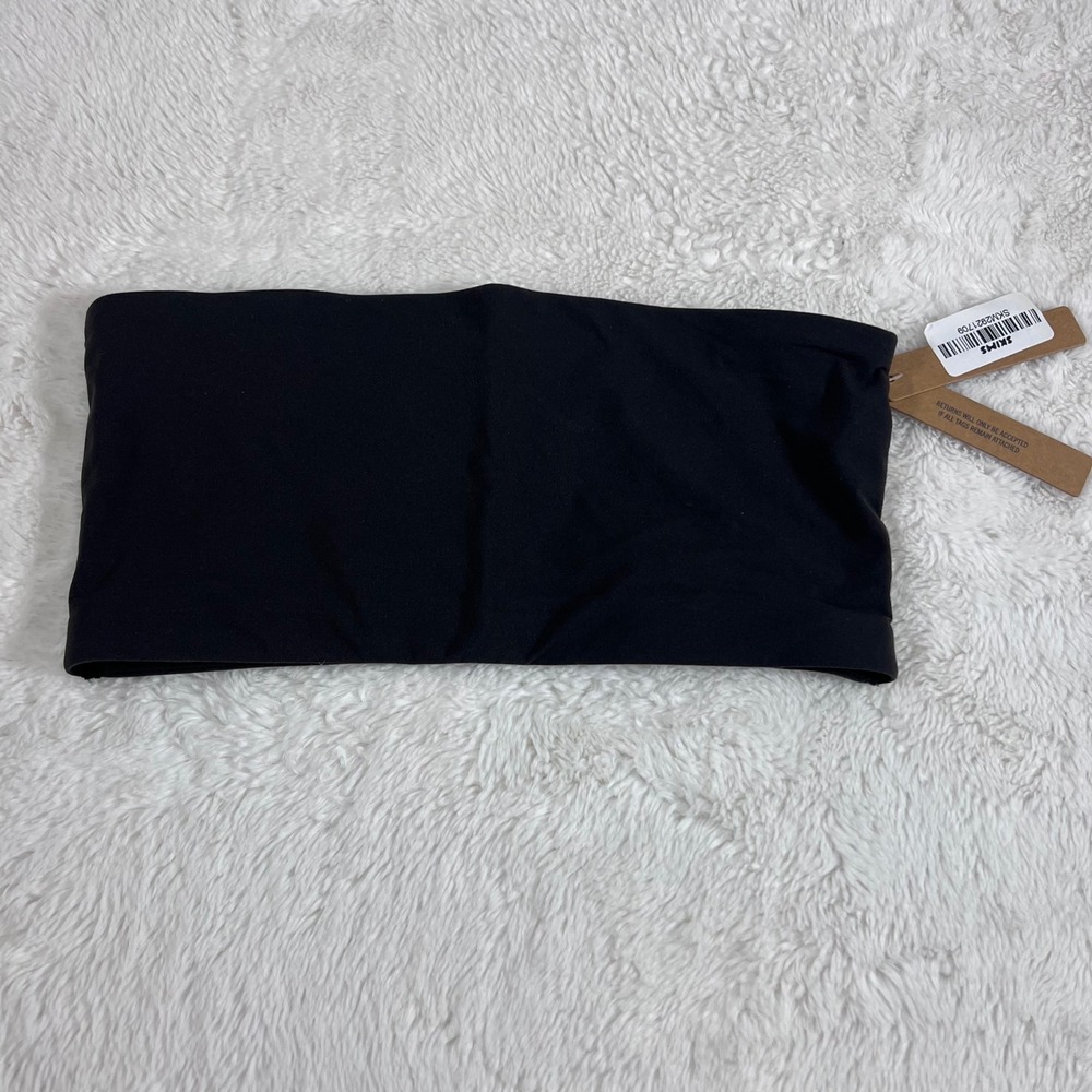 SKIMS Fits Everybody Bandeau Bra‎ Onyx Black Strapless BR-BND-2026 Small NWT
